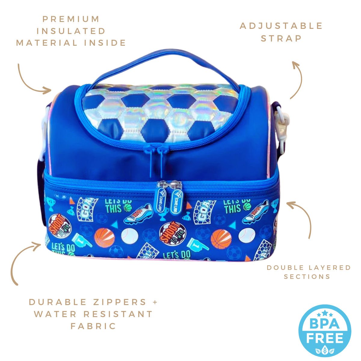 Dual compartment 2024 lunch bag kids