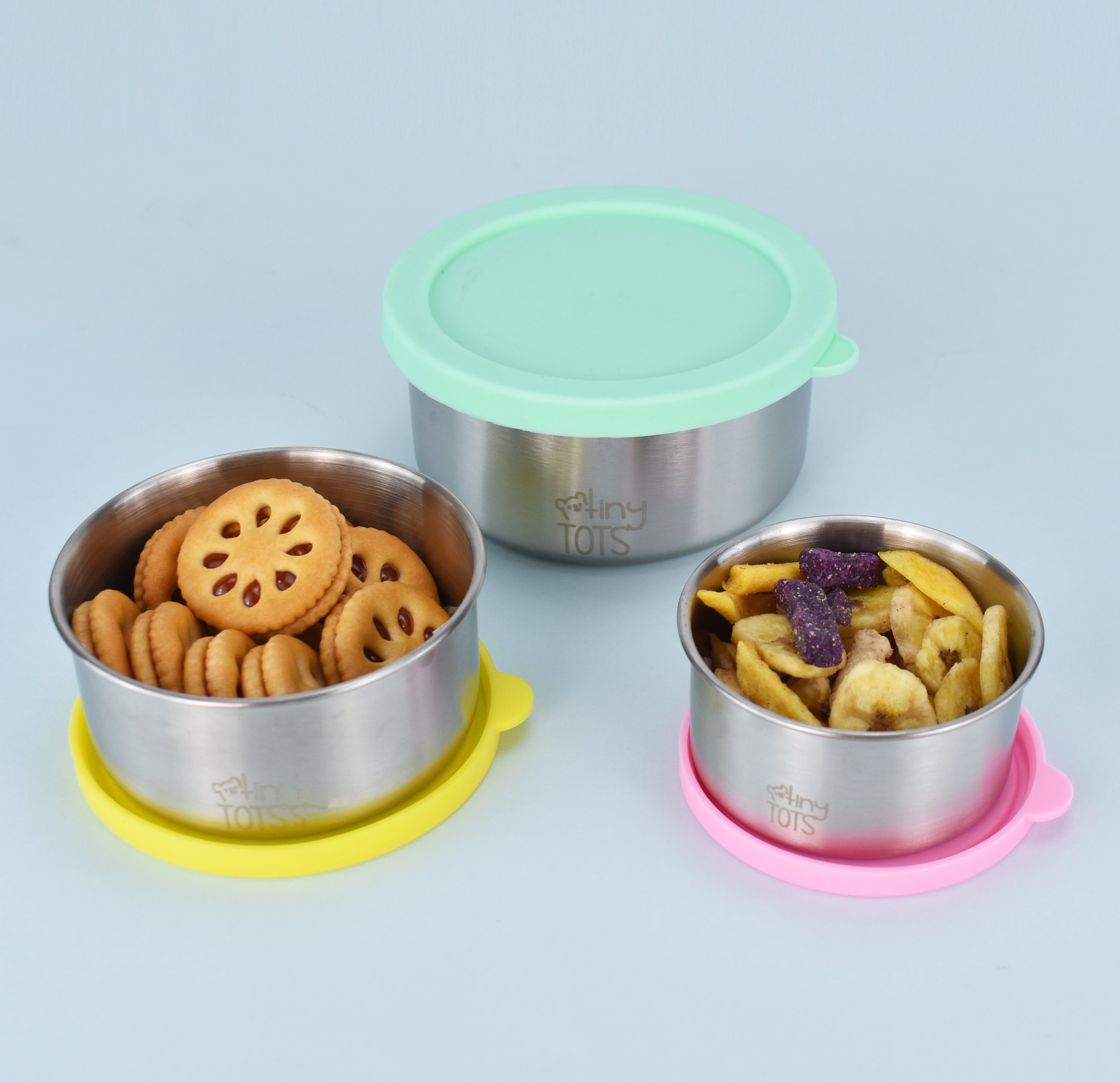 Homotte Stainless Steel Containers with Lids, Stackable Snack
