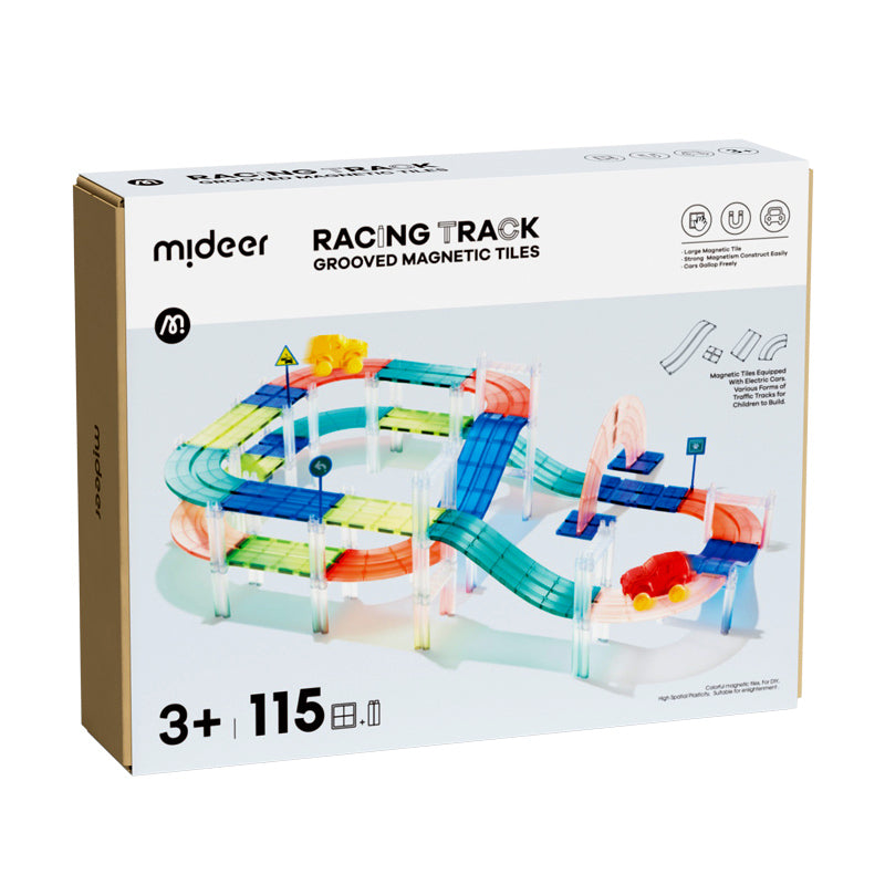 Grooved Magnetic Tiles- Racing Track – Tot n Tales