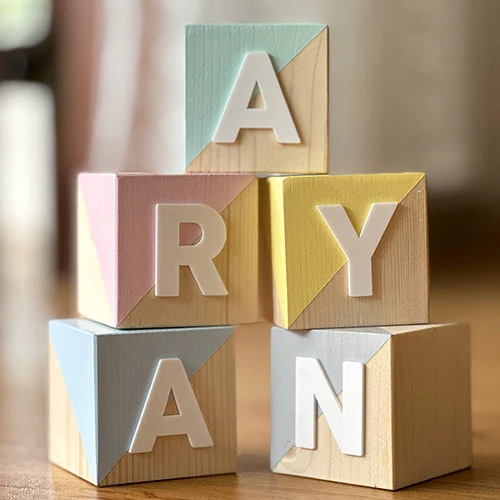 Names With Blocks Wooden Name Blocks for Kids Decor, Baby Nursery, Baby Gifts – Tot n Tales