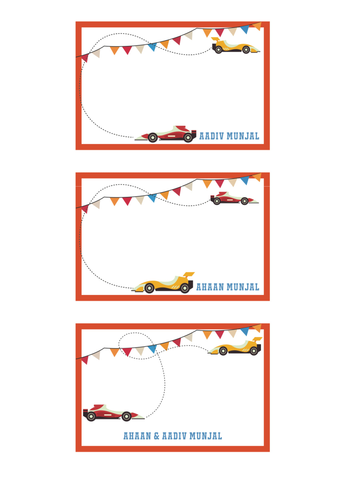 Motor Racing Envelopes Race Car Notecard & Envelopes- Set of 25 – Tot n Tales