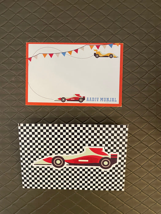 Motor Racing Envelopes Race Car Notecard & Envelopes- Set of 25 – Tot n Tales