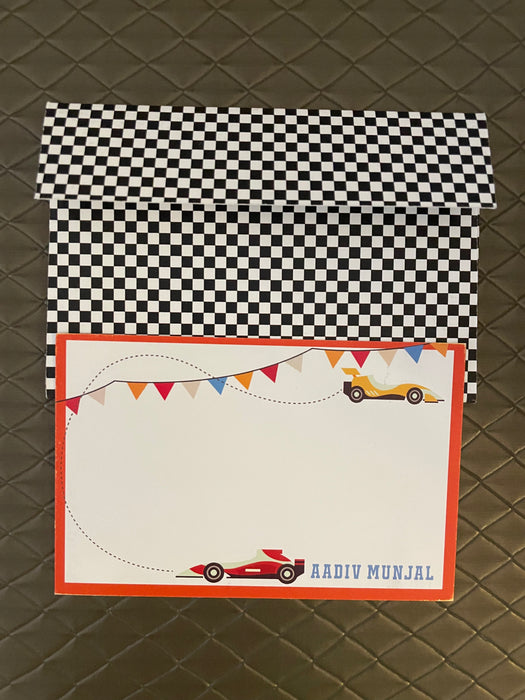 Motor Racing Envelopes Race Car Notecard & Envelopes- Set of 25 – Tot n Tales