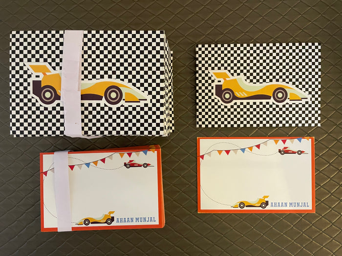Motor Racing Envelopes Race Car Notecard & Envelopes- Set of 25 – Tot n Tales