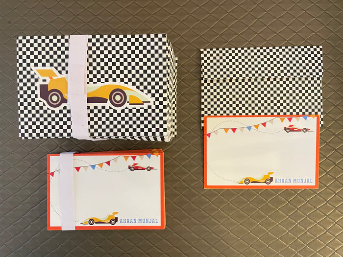 Motor Racing Envelopes Race Car Notecard & Envelopes- Set of 25 – Tot n Tales