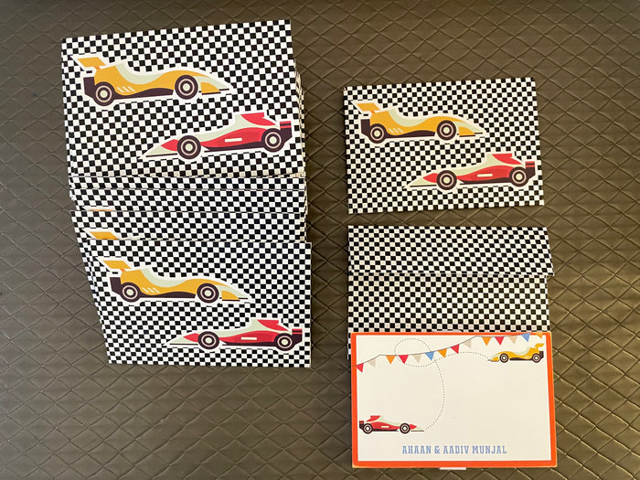 Motor Racing Envelopes Race Car Notecard & Envelopes- Set of 25 – Tot n Tales