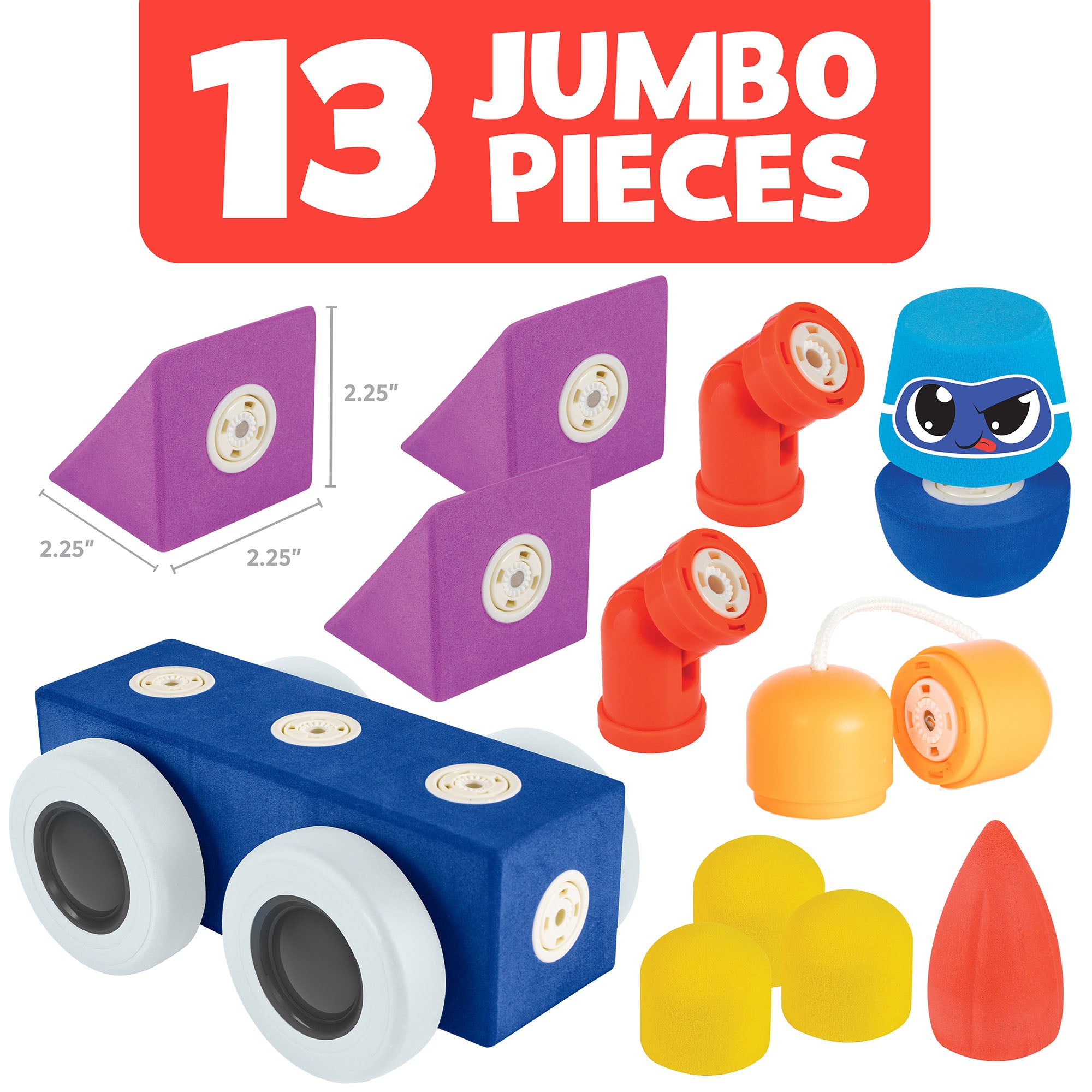 Blockaroo Patterns Blockaroo Magnetic Foam Blocks- Roadster – Tot n Tales