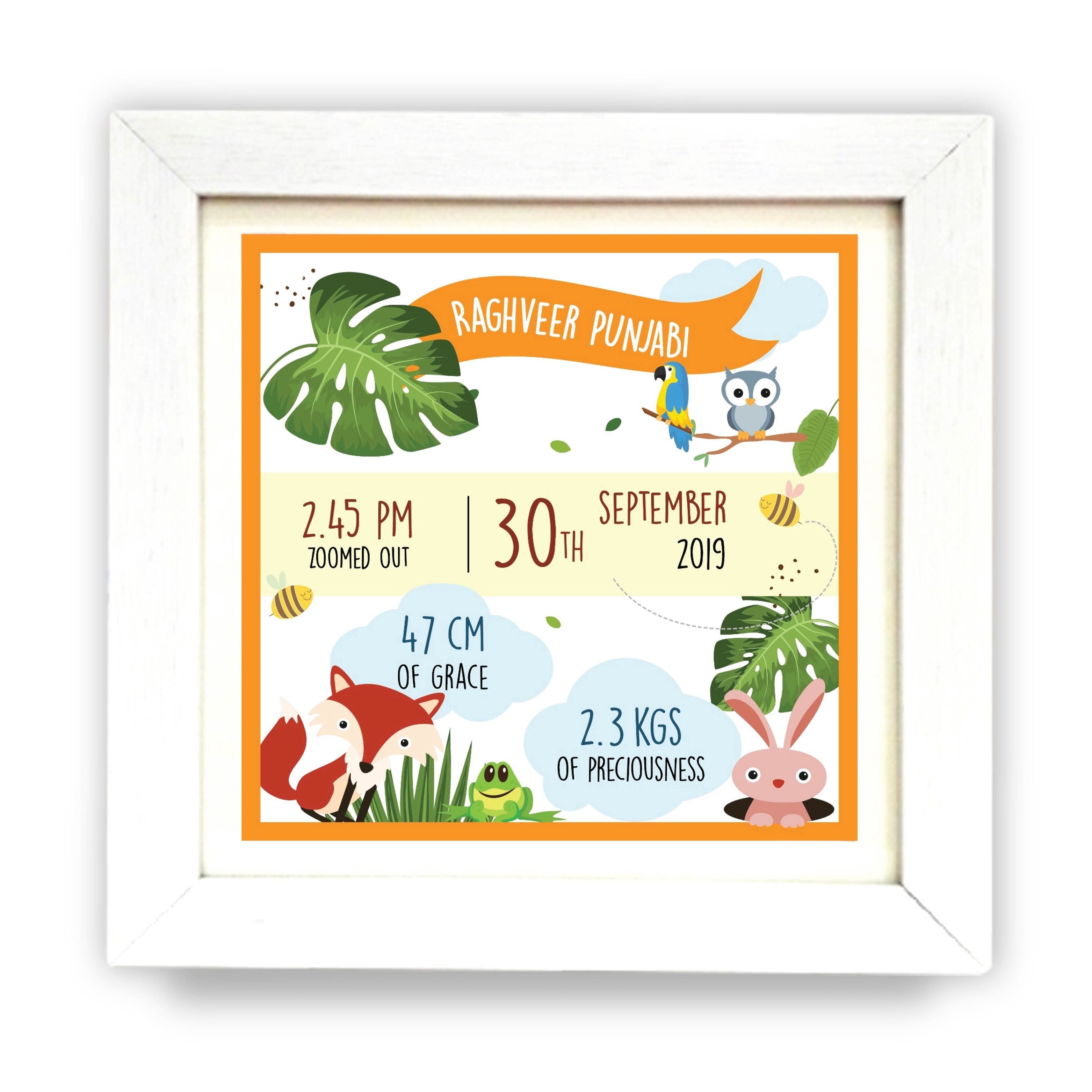 Birth Statistics Frame, Birth Frames for Nursery Room – Tot n Tales